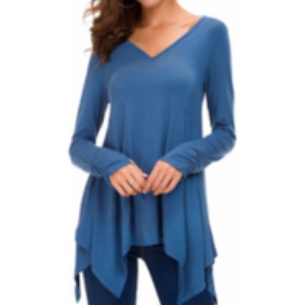 LEO Rosi violet asymmetric tunic top size small